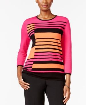 Alfred Dunner Striped Crew-neck Sweater
