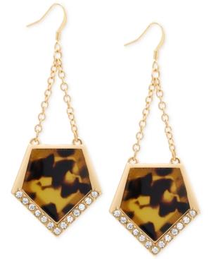 Guess Gold-tone Faux Tortoiseshell Drop Earrings