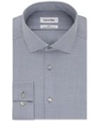 Calvin Klein Steel Slim-fit Non-iron Performance Medium Blue Check Dress Shirt