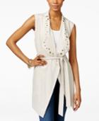 Inc International Concepts Grommet-trim Belted Vest, Only At Macy's