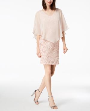Connected Soutache & Chiffon Capelet Dress