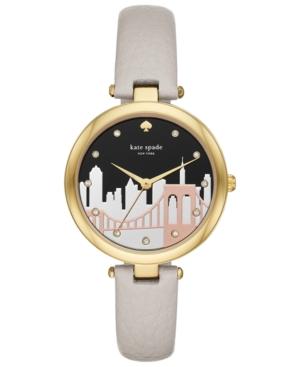 Kate Spade New York Women's Varick Gray Leather Strap Watch 36mm