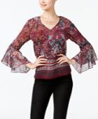 Bcx Juniors' Bell-sleeve Lace-up Top
