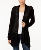 Bar Iii Asymmetrical Waffle-knit Cardigan, Only At Macy's