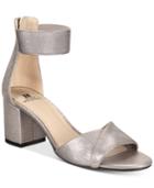 White Mountain Ever Two-piece Block-heel Sandals, Created For Macy's Women's Shoes