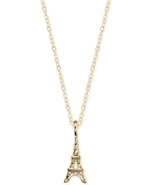 Unwritten Eiffel Tower Pendant Necklace In 14k Gold-plated Sterling Silver