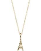 Unwritten Eiffel Tower Pendant Necklace In 14k Gold-plated Sterling Silver