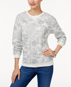 Karen Scott Petite Printed Sweatshirt, Created For Macy's