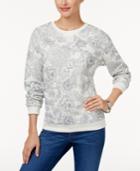 Karen Scott Petite Printed Sweatshirt, Created For Macy's