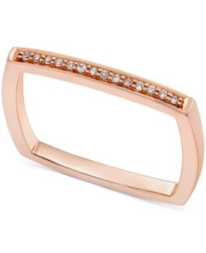 Diamond Accent Square Band Ring In 14k Gold, Rose Gold Or White Gold