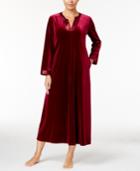 Oscar De La Renta Charmeuse-trimmed Velvet Caftan
