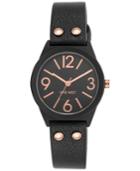 Nine West Women's Black Imitation Leather Strap Watch 36mm Nw-1932bkrg