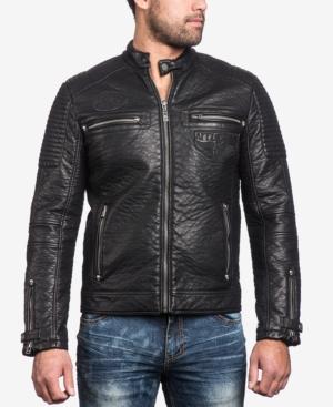 Affliction Men's Dusty Metal Faux-leather Moto Jacket