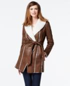 Kenneth Cole Faux-shearling Wrap Coat