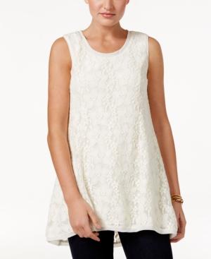 Style & Co Petite Lace Swing Top, Only At Macy's