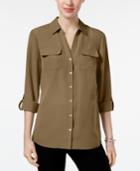 Charter Club Petite Utility Blouse, Created For Macy's