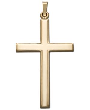 14k Gold Pendant, Large Traditional Cross