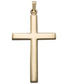 14k Gold Pendant, Large Traditional Cross