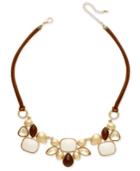 Inc International Concepts Gold-tone Neutral Stone Geometric Necklace, Only At Macy's