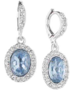 Givenchy Silver-tone Clear & Colored Crystal Oval Drop Earrings