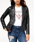 Guess Rocky Embellished Faux-leather Jacket