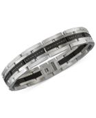 Esquire Men's Jewelry Diamond Bracelet (1 Ct. T.w.) In Stainless Steel And Black Rhodium-plating, Only At Macy's
