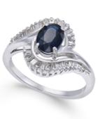 Sapphire (1 Ct. T.w.) & Diamond (3/8 Ct. T.w.) Ring In 14k White Gold