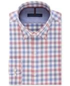 Tommy Hilfiger Men's Slim-fit Non-iron Navy Multi-check Dress Shirt