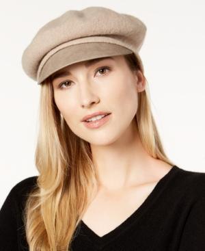 Nine West Wool & Faux-leather Newsboy Hat