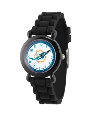 Gametime Nfl Miami Dolphins Kids' Black Plastic Time Teacher Watch