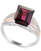 Bordeaux By Effy Rhodolite (3-3/8 Ct. T.w.) & Diamond (1/4 Ct. T.w.) Ring In 14k White & Rose Gold