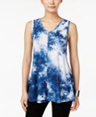 Style & Co. Tie-dyed Sleeveless Top, Only At Macy's