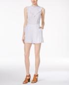 Maison Jules Striped Ruffled Romper, Only At Macy's