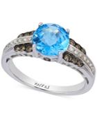 Le Vian Petite Collection Blue Topaz (2-1/10 Ct. T.w.) And Diamond (1/4 Ct. T.w.) Ring In 14k White Gold