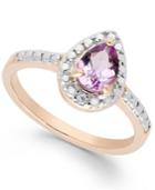 Victoria Townsend Pink Amethyst (5/8 Ct. T.w.) And Diamond Accent Ring In 18k Rose Gold Over Sterling Silver