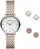 Emporio Armani Women's Two-tone Stainless Steel Bracelet Watch 32mm Gift Set