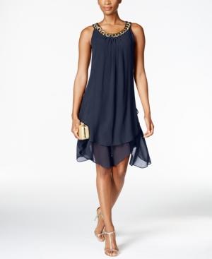 Sl Fashions Chain-link Tiered Shift Dress