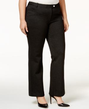 Calvin Klein Plus Size Pinstriped Trousers