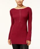 Material Girl Juniors' Ribbed Bell-sleeve Sweater, Created For Macy's