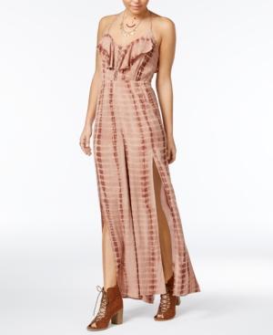 American Rag Juniors' Tie-dyed Ruffled Jumpsuit, Only At Macy's