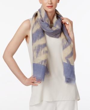 Eileen Fisher Linen-cotton Blend Printed Scarf