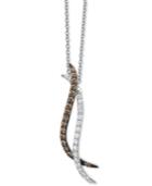 Le Vian Chocolatier Diamond Linear 18 Pendant Necklace (3/8 Ct. T.w.) In 14k White Gold