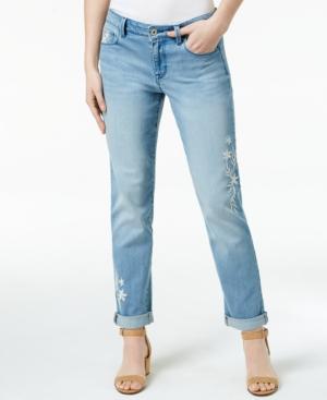 Style & Co. Embroidered Keyes Wash Boyfriend Jeans, Only At Macy's