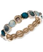 Lonna & Lilly Gold-tone Multi-stone And Pave Stretch Bracelet