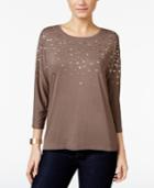 Jm Collection Petite Grommet Dolman Top, Only At Macy's