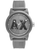 Ax Armani Exchange Men's Gray Silicone Strap Watch 46mm Ax1452