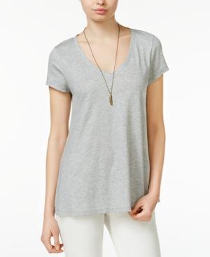 Maison Jules Metallic V-neck T-shirt, Only At Macy's