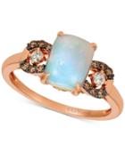 Le Vian Neopolitan Opal (7/8 Ct. T.w.) & Chocolate And Vanilla Diamond (1/5 Ct. T.w.) Ring In 14k Rose Gold