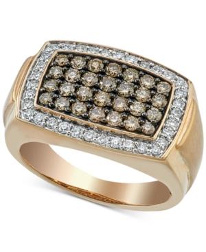 Men's Diamond Square Cluster Ring (3/4 Ct. T.w.) In 10k Gold