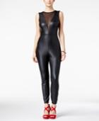 Material Girl Juniors' Faux-leather Illusion Jumpsuit, Only At Macy's